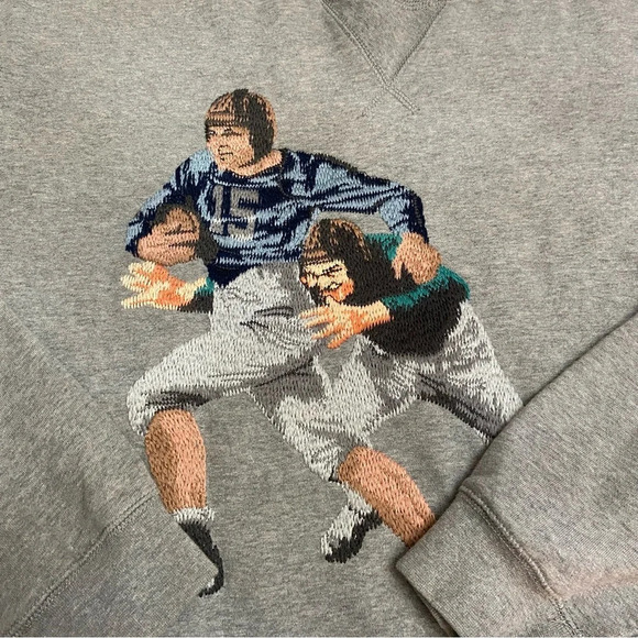 Akoo collegiate football 1946 embroidered crewneck XXL gray 28577 - Picture 3 of 14